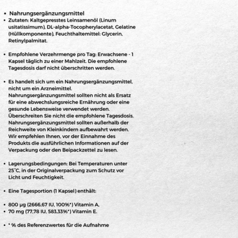 Oleofarm A E-Vitum High Content of Vitamin A and E Dietary Supplement 30 Capsules