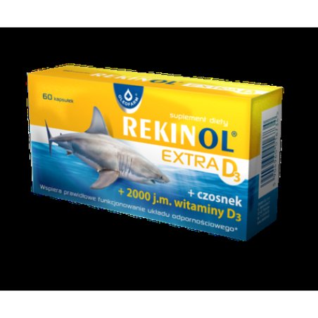 REKINOL EXTRA D3 Garlic Immunity Shark Liver Oil 60 Capsules