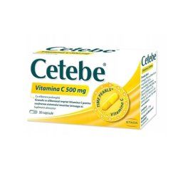 Cetebe Vitamin C 500 Mg 30 Capsules - Immune Support