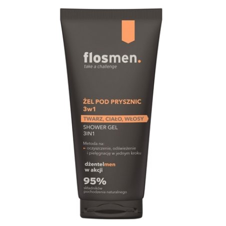 Floslek Flosmen 3 In 1 Shower Gel Face - Body - Hair 225ml