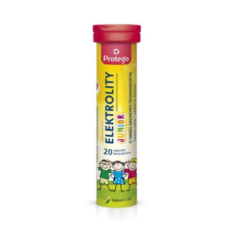 Protego Junior Raspberry-Strawberry Electrolytes 20 Effervescent Tablets