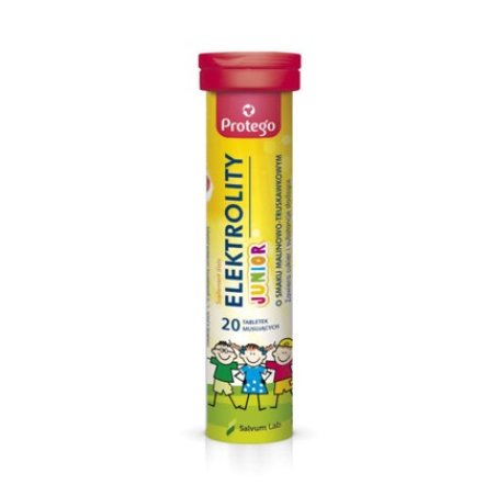 Protego Junior Raspberry-Strawberry Electrolytes 20 Effervescent Tablets