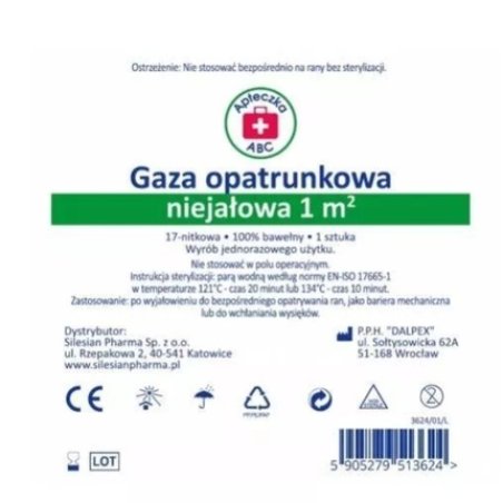 Abc Non-Sterile 17-Threaded Dressing Gauze - 1m2 - Long-Term Validity