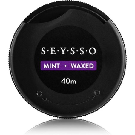 SEYSSO Black Dental Floss with Carbon Antibacterial 40m Mint Waxed