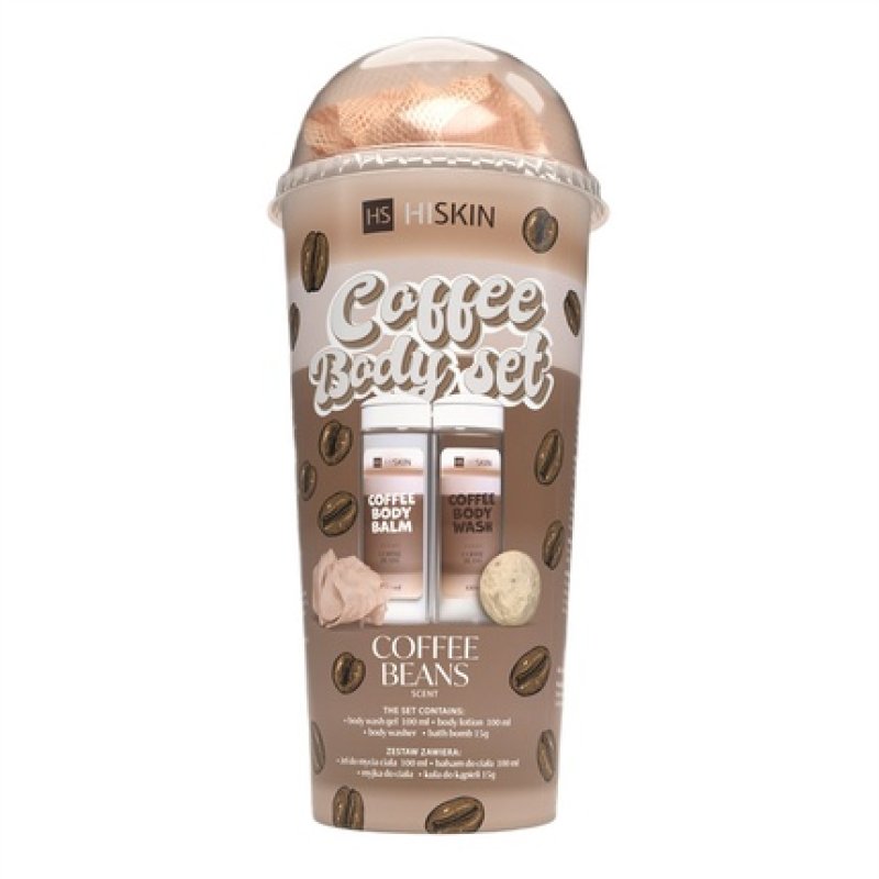 HISKIN TUBE COFFEE SPONGE BATH BOMB BODY SET