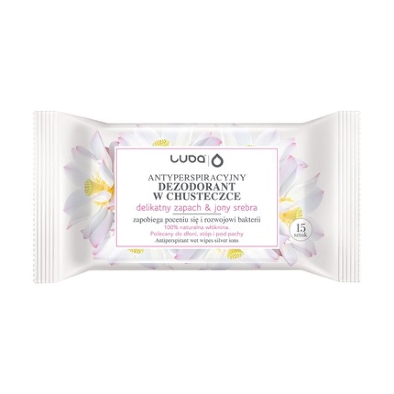 Luba Antiperspirant Wipes Gentle Scent With Silver Ions - 15 Pieces