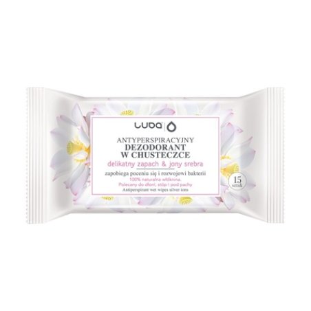 Luba Antiperspirant Wipes Gentle Scent With Silver Ions - 15 Pieces