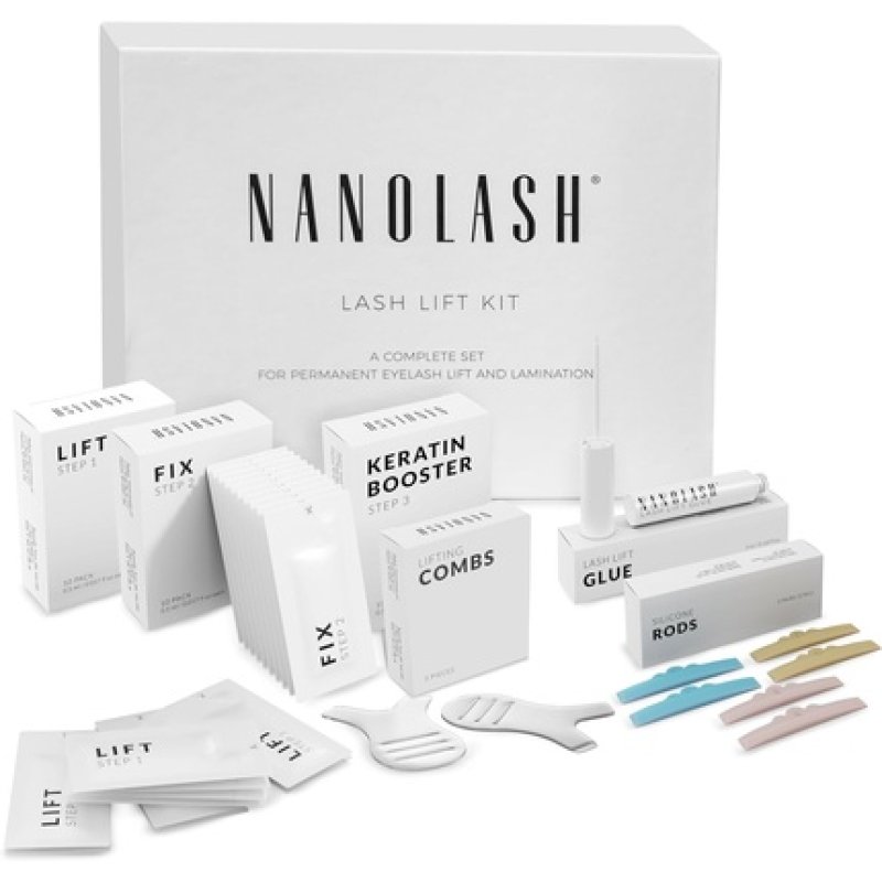 Nanolash Lash Lift and Lamination Kit DIY Eyelash Lifting All-in-One Up to 10 Applications Long-Lasting Effect Gentle