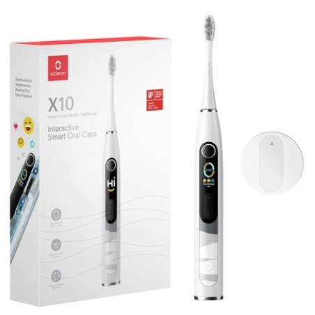 Oclean X10 Smart Sonic Electric Toothbrush with Integrated Pressure Sensor 5 Cleaning Modes 3 Hour Fast Charge - Gray