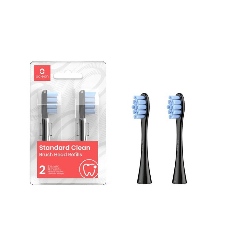 Oclean Clean Brush Head B02 Electric Toothbrush Heads with DuPont Bristles - Black 2 Pack