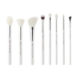 Jessup 8pcs White/Silver Mix Hair Brush Set
