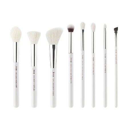 Jessup 8pcs White/Silver Mix Hair Brush Set