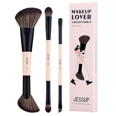 Jessup Makeup Lover Collection 6-In-3 Duo-End Travel Brush Collection Set Of 3 Makeup Brushes 1507