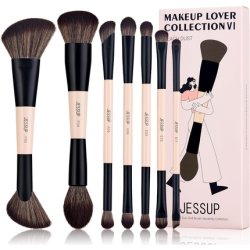 Jessup Makeup Brushes Set 7pcs Double Sided Brushes for Foundation