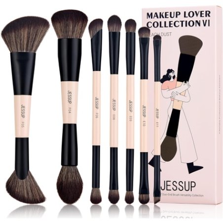 Jessup Makeup Brushes Set 7pcs Double Sided Brushes for Foundation