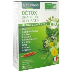 Naturland Detox Draineur Depurative Organic 20 Phials Drinkable 10ml