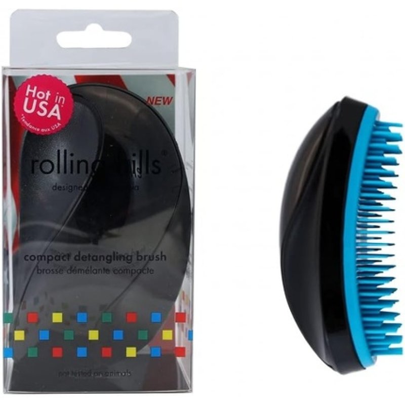 Rolling Hills Compact Detangling Brush for All Hair Types Black