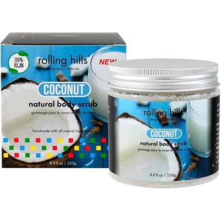 Rolling Hills Natural Coconut Scrub for Body and Face - 100% Natural