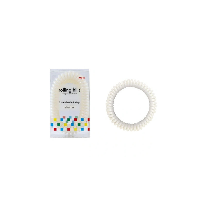 Rolling Hills Rolling Hair Rings Slimmer White