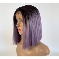 Sleek Synthetic Straight Lace Front Wig with Baby Hair Yaki Straight 12 Inches