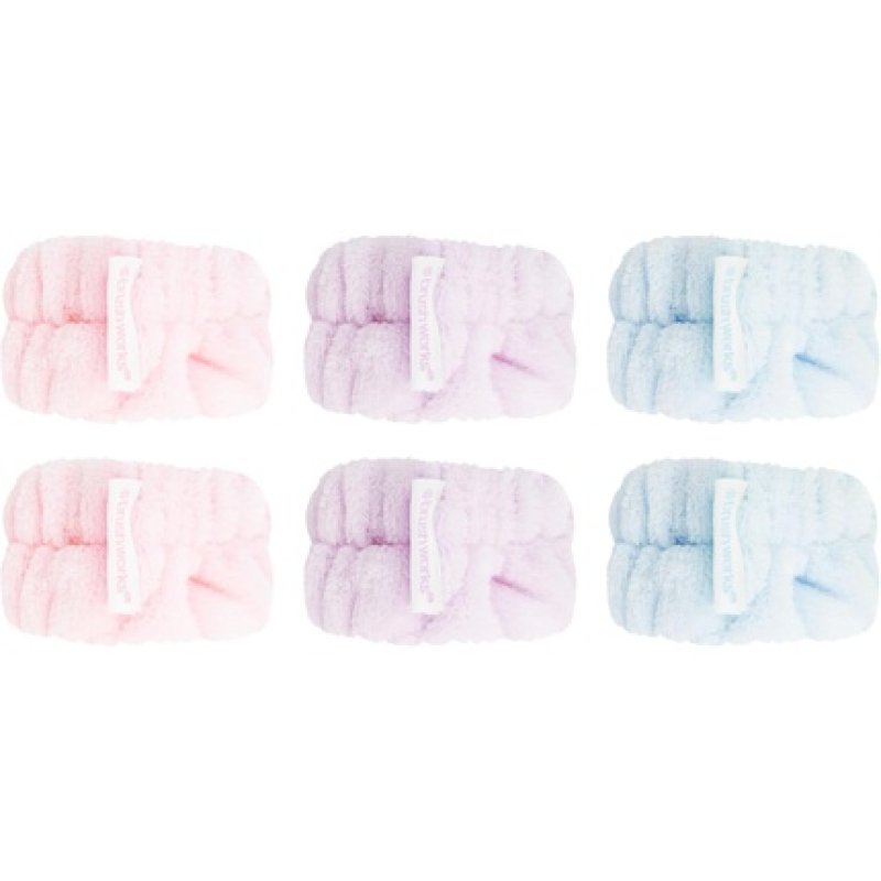 Brushworks Pastel Microfibre Wrist Wash Bands - Pack of 3 Pairs