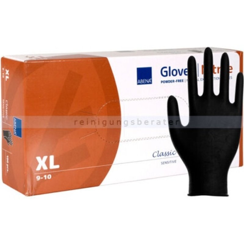 Disposable Nitrile Gloves Abena Classic Sensitive Black Xl