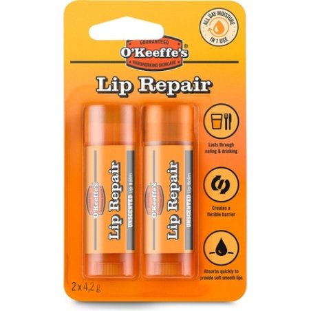 O'Keeffe's Lip Repair Unscented Duo Blister - Perfect For Dry Lips