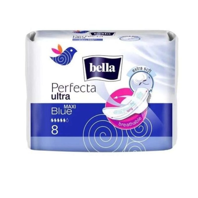 Tzmo Bella Perfekta Hygiene Pads 8 Pieces Maxi Blue 30