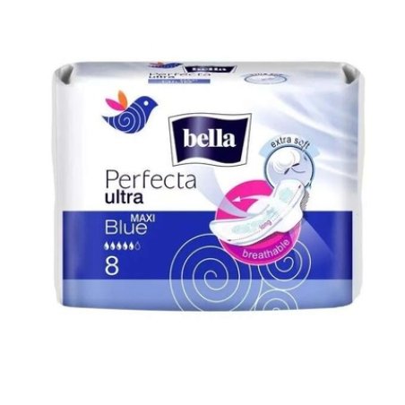 Tzmo Bella Perfekta Hygiene Pads 8 Pieces Maxi Blue 30