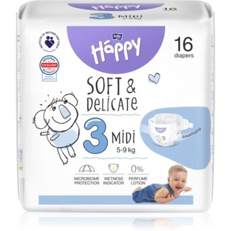 BELLA Happy Soft&Delicate Size 3 MIdi Disposable Diaper - 16 pcs