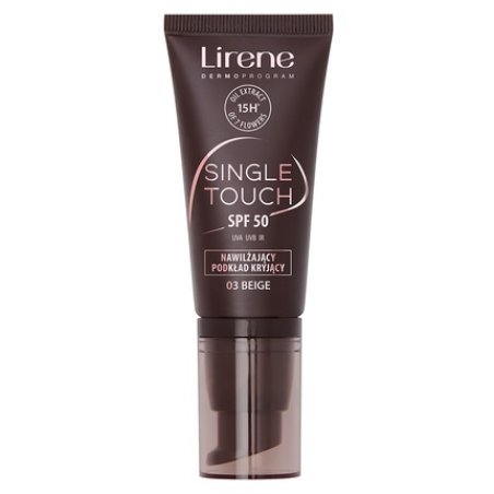 Lirene Single Touch Spf50 Moisturizing Concealing Foundation 03 Beige 30ml