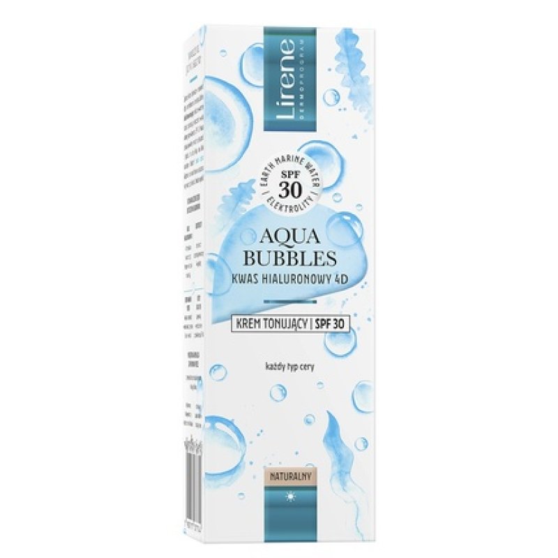 Lirene Aqua Bubbles Tinted Cream Spf30 30ml - A Moisturizing Tinted Cream With Sun Protection