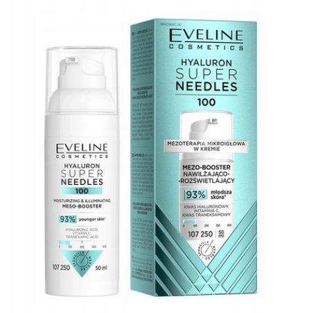 Eveline Hyaluron Super Needles 100 Mezo-Booster Moisturizing Illuminating 50ml