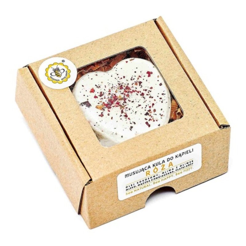 Miodowa Mydlarnia Fizzing Bath Ball Rose 80g