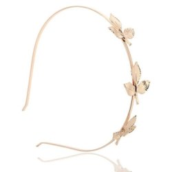 Ecarla Hair Band With Leaves Gold - Stylish Hair Accessory