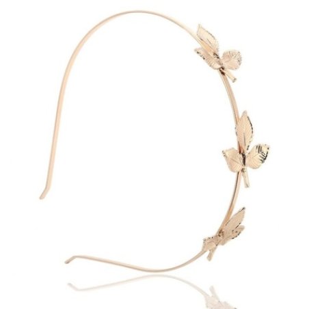 Ecarla Hair Band With Leaves Gold - Stylish Hair Accessory