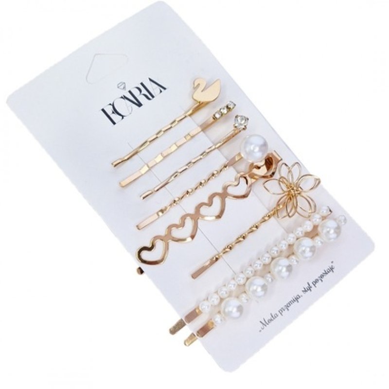 Ecarla Gold Hair Slides Set - Set Of 8 Elegant Gold Hair Slides