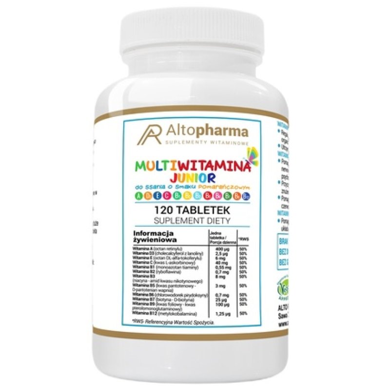 Altopharma Multi-Vitamin Junior For Children Chewable Dietary Supplement - 120 Tablets