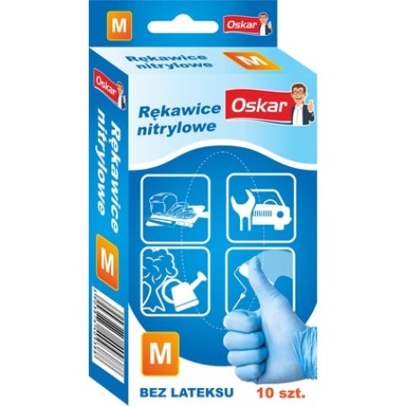 Oskar Nitrile Gloves - Size M, 10 Pieces