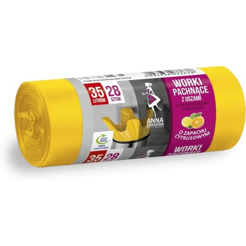 Anna Zaradna St-Az-033638 Garbage Bags With Handles 35 L Strong | 28 Pieces