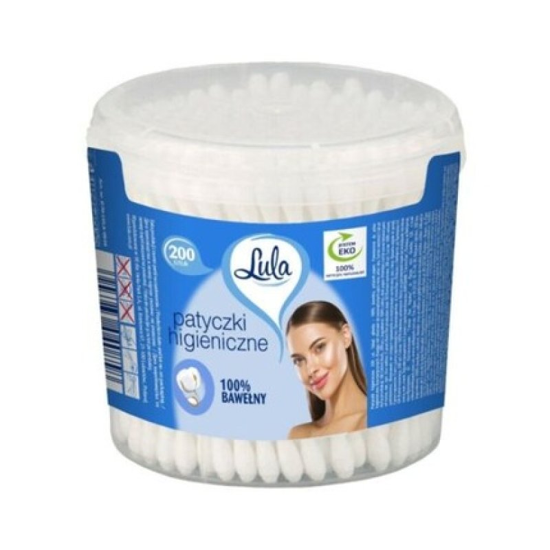 LULA Organic Cotton Swabs 200pcs Round Pack