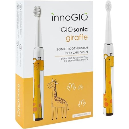 innoGIO GIOsonic Giraffe Children's Electric Toothbrush with Rechargeable USB Silicone Handle 3 Modes Timer 2 min