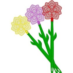 Bros Fly Swatter Flower Shape Multicolor Mix Assorted