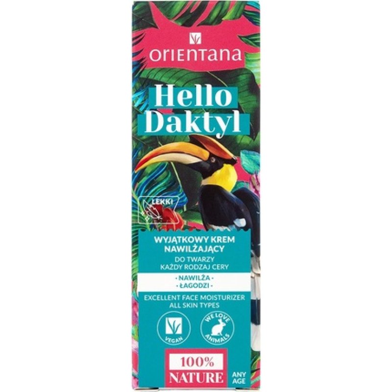 Orientana Natural Moisturising Face Cream Hello Dactyl with Date Extract Vegan Light Cream-Gel Texture 40ml Date &