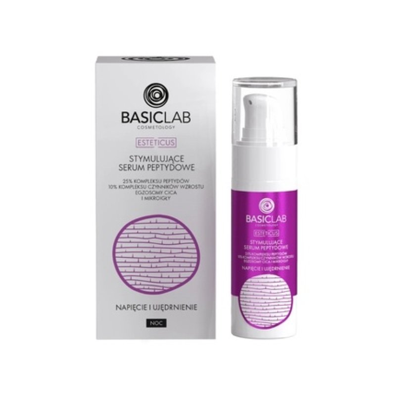 Basiclab Stimulating Peptide Serum For Face Night 25% Peptide Complex, 30 Ml