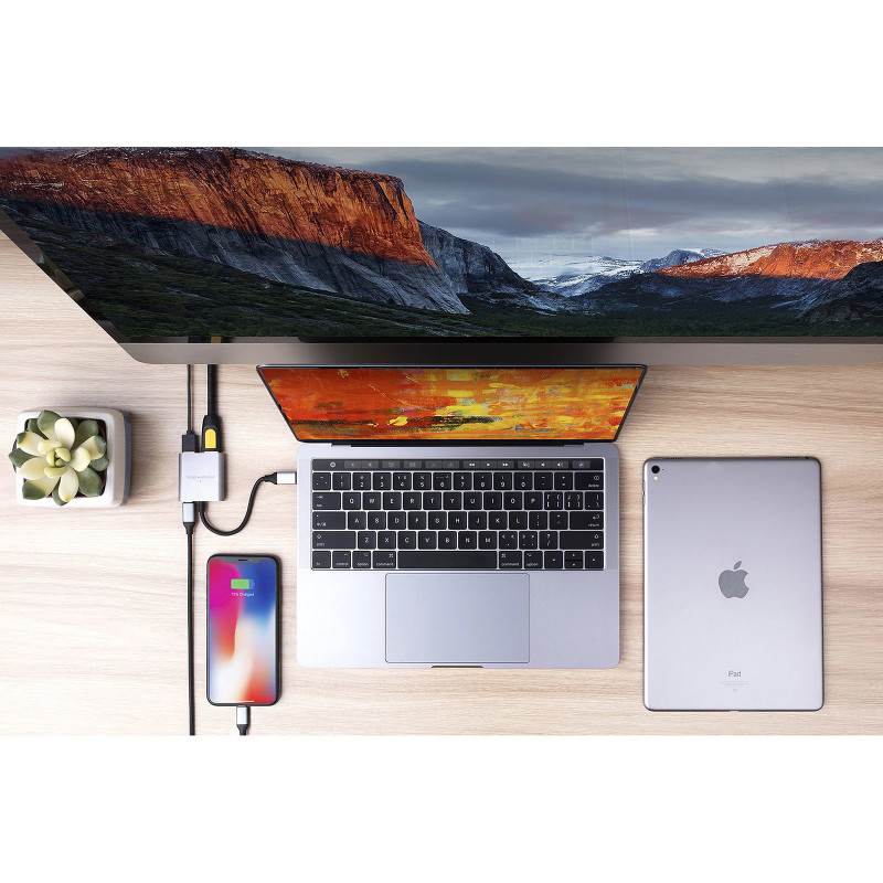 HyperDrive 4K HDMI 3-in-1 USB-C Hub (Argent)