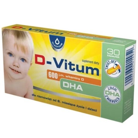 D-Vitum Vitamin D3 600 IU with DHA 30 Capsules