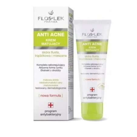 Flos-Lek Anti Acne Ideal Skin Antibacterial Mattifying Cream 150ml