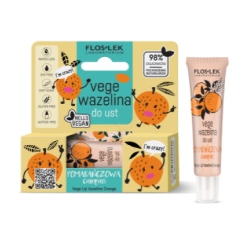 Flos-Lek Vege Lip Care Vaseline For Campari Lips, 10g - Long-Term Validity