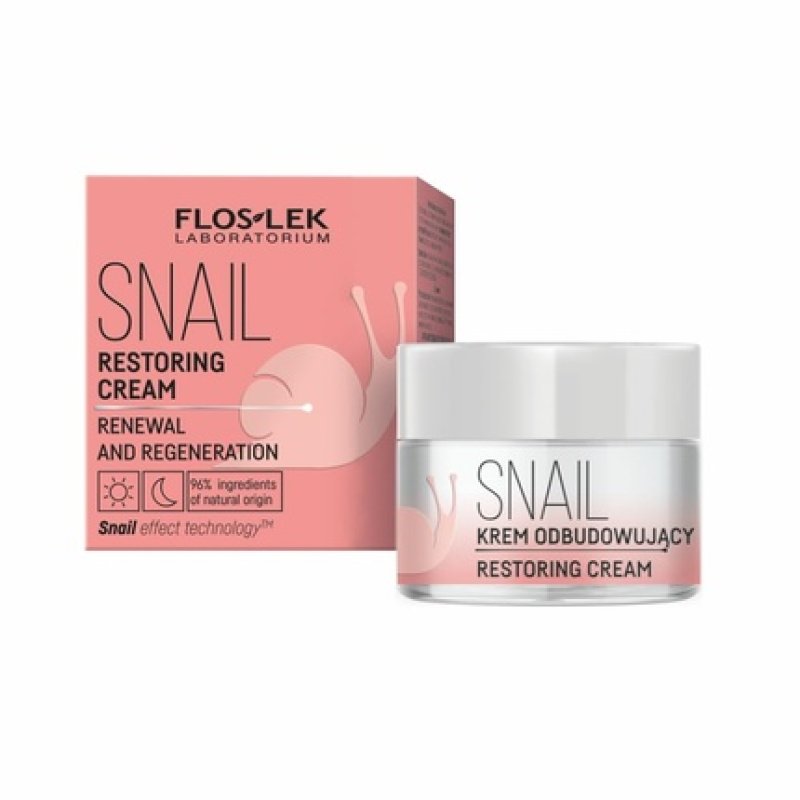 FLOSLEK Snail Slime Day and Night Care 50ml Face Cream with Snail Extract Moisturizer for Wrinkles Fine Lines & Dark